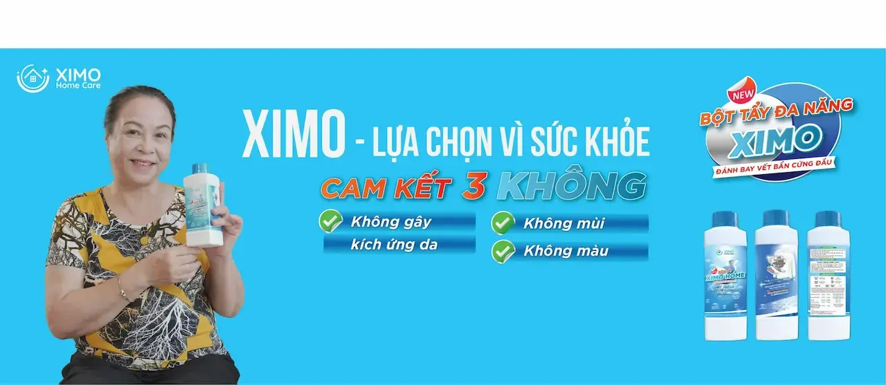 Bột Tẩy Đa Năng Ximo Home Không Đơn Thuần Làm Sạch 1 Vết Bẩn Ố Vàng, Mồ Hôi Trộm… Mà Còn Phục Hồi Lại Màu Trắng Sáng Tự Nhiên Cho Quần Áo Bị Xỉn Màu Sau Thời Gian Dài Sử Dụng.