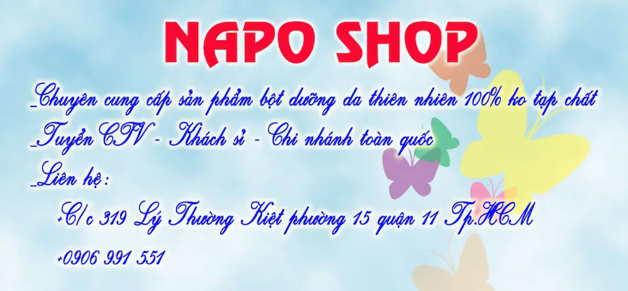 Napo Bột Thiên Nhiên 1 Shop Chuyên Cung Cấp Sỉ Lẻ Bột Dưỡng Da Từ Thiên Nhiên. Nói Không Với Hóa Chất, Ph