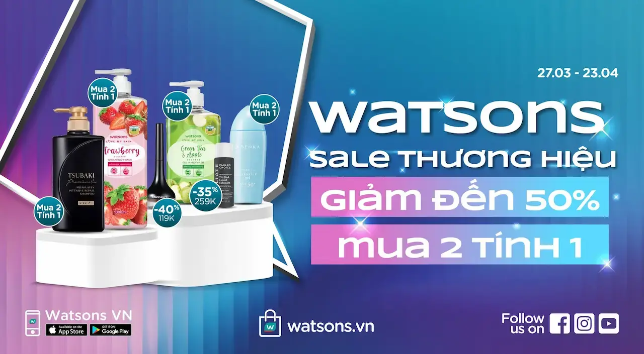 Watsonsvietnam 1 Nhà Bán Lẻ Chăm Sóc Sức Khỏe Và Làm Đẹp Hàng Đầu Châu Á nhận hàng trong 2 giờ* sau khi “chốt đơn”