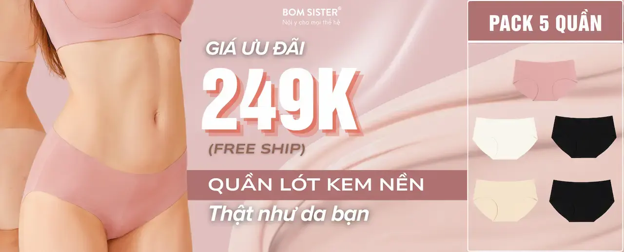 BOMSISTER Chuỗi cửa hàng nội y đồng giá 1 Cam kết luôn có giá tốt và chất lượng được tuyển chọn