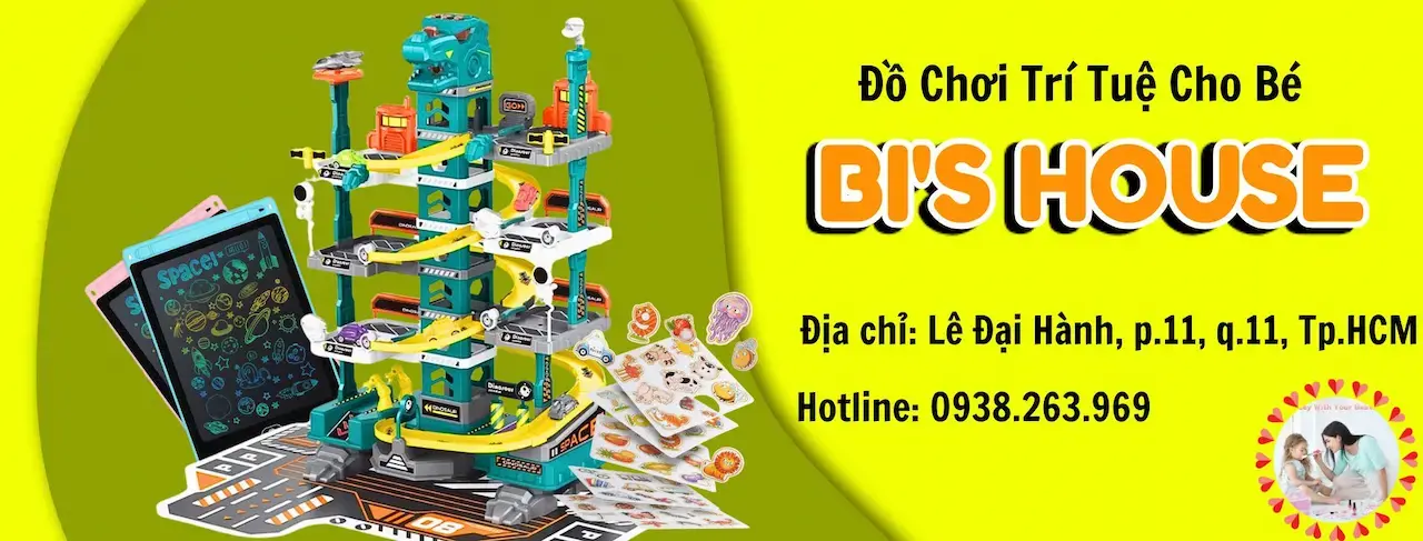 Dochoibihouse Bi’s House – Đồ Chơi Trí Tuệ Cho Bé có thể chơi một mình bằng 2 tay xem tay nào nhanh hơn. Hoặc bé chơi cùng bạn mỗi bé 1 nút bấm riêng biệt