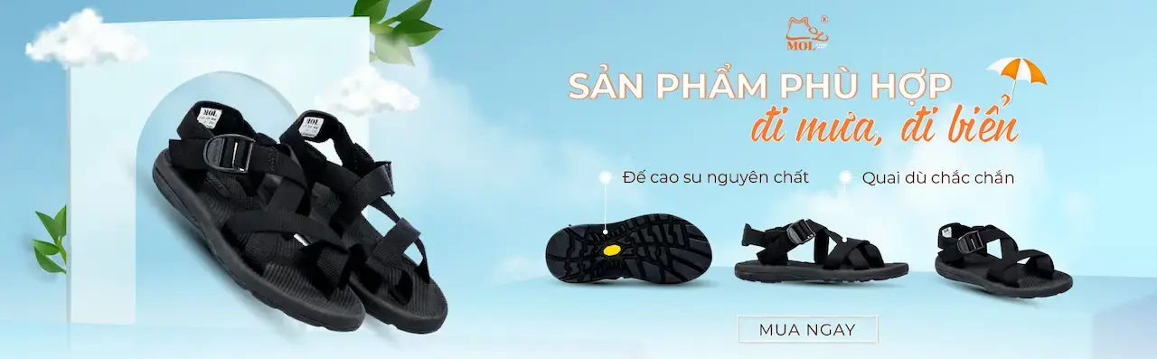 MOL 1 Shop chuyên kinh doanh sandal và dép Các thương hiệu lớn được người Việt Nam tin dùng như Vento, MOL, Rova,…